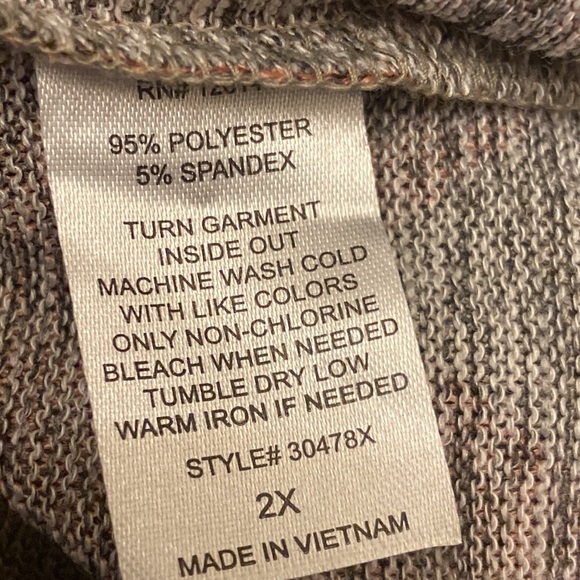 Ultra Teeze Women’s Pull Over Plus Size 2x Chevron Print Knit Dress. - Picture 6 of 6